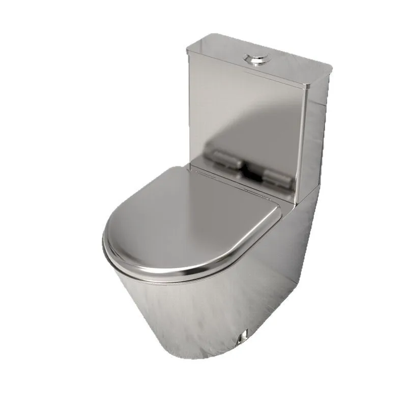 Customized supply of stainless steel toilets with water tanks, prison public toilet toilets, thickened 304 stainless steel toile