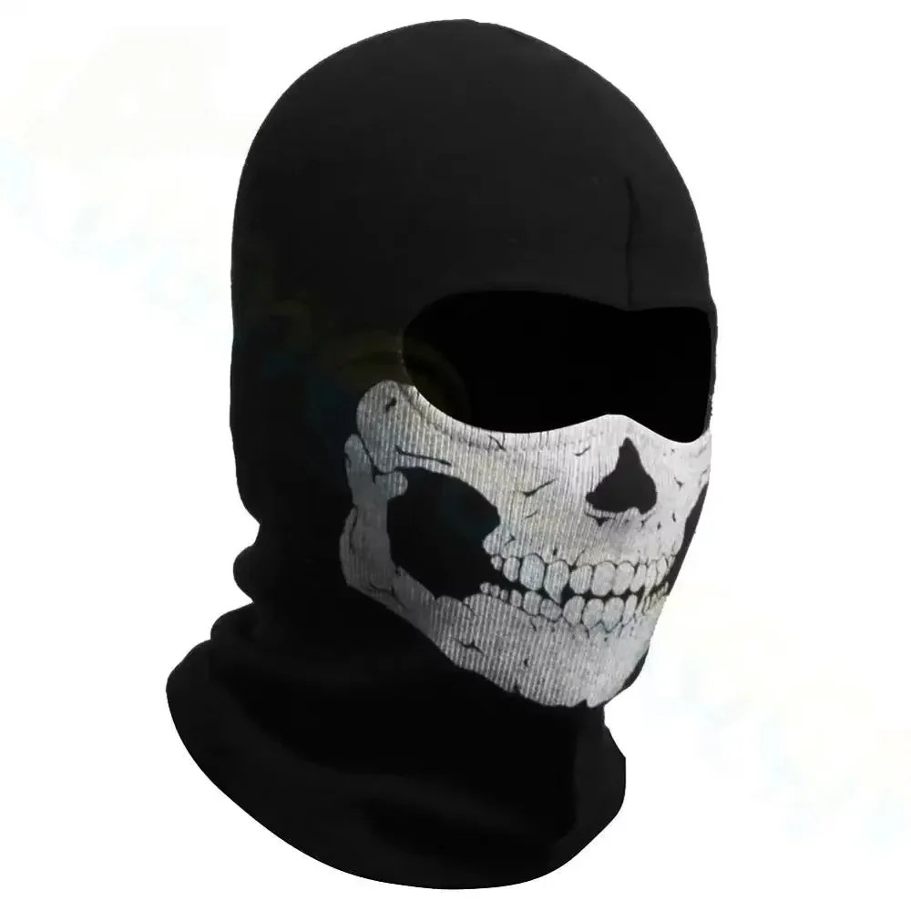 AliExpress NONE Motorcycle Balaclava Full Face Mask Skull Print Motorbike Full Face Mask Windproof Skiing Head Neck Warmer Bicycle Helmet Liner