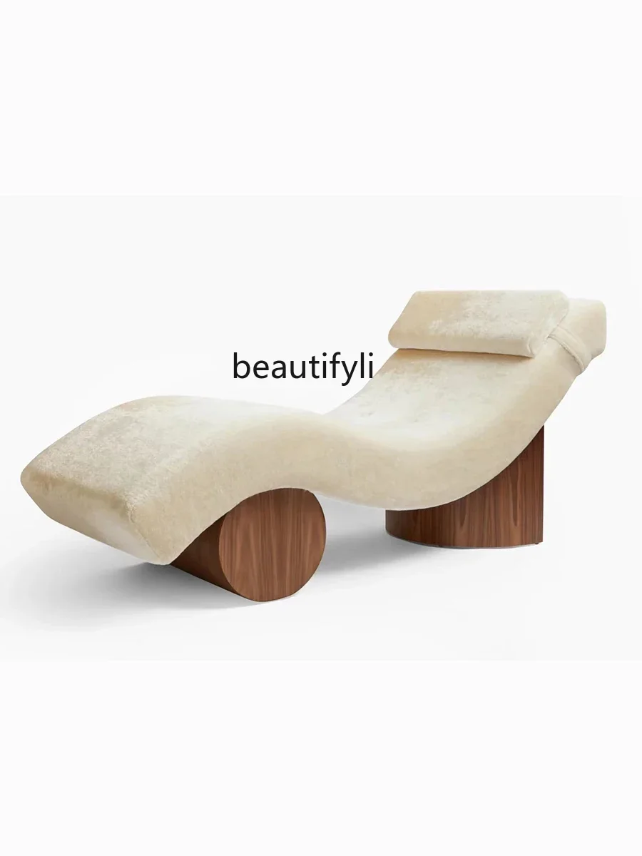 YH American minimalist, small apartment bedroom single sofa lazy recliner designer S-shaped creative sofa