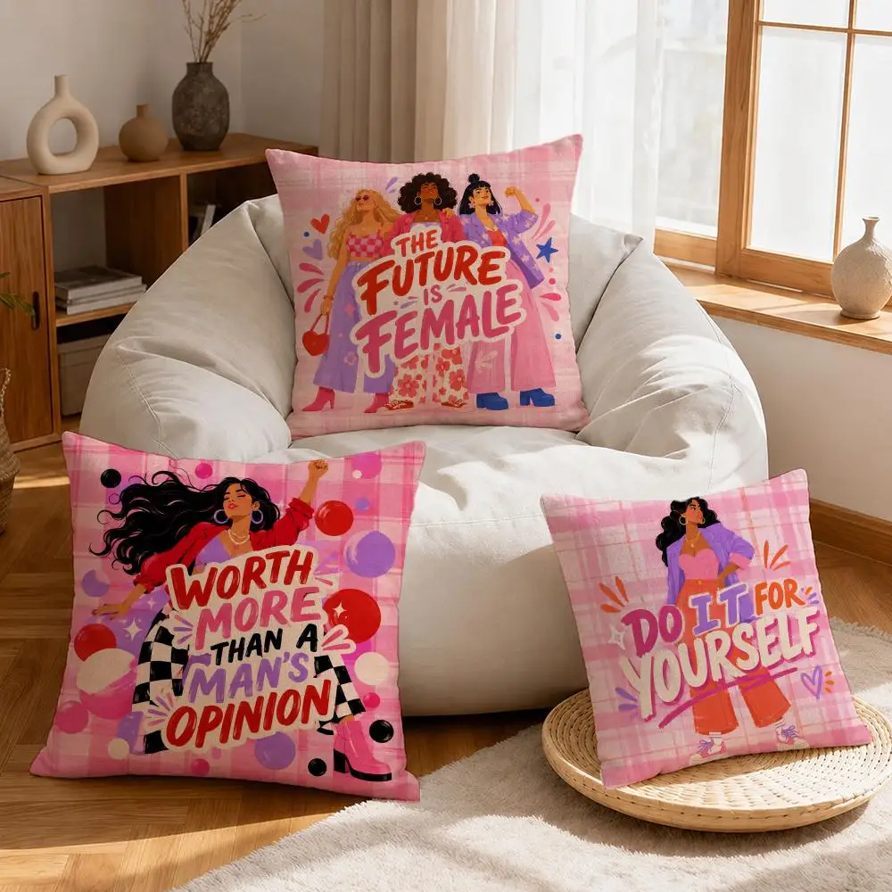 Quote Do It Yourself Cushion Cover Linen Anti-Mite Antibacterial Cushion Cover Invisible Zipper Sofa Decor