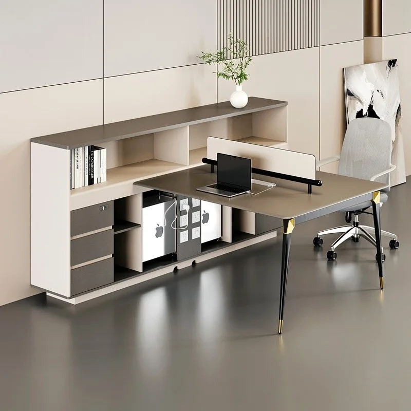 Table and chair combination company 4 people 6 double simple desk office staff table