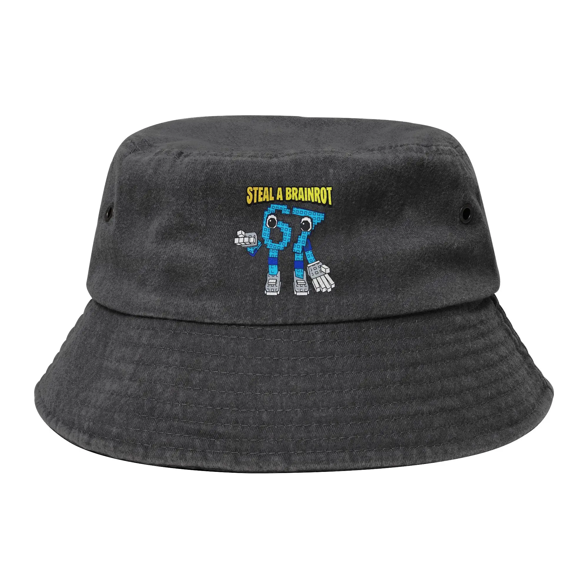 Beach Bruh Steal a brainrot 67 Six Seven Bucket Hat Men Women Distressed Washed Hot Sun Hat Funny Brainrot Meme Bob Fishing Hat