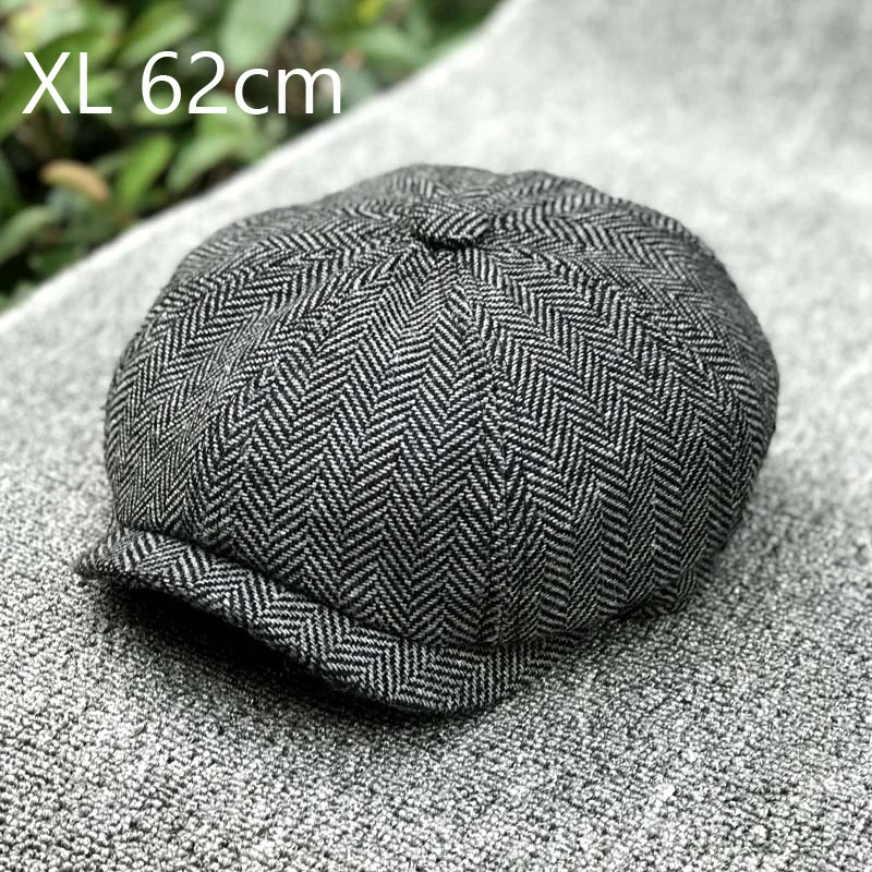 2023 New Striped Octagon Hat Unisex Spring Autumn Wool Soft Newsboy Hat British Vintage Duck Tongue Beret Fashion Painters Hat