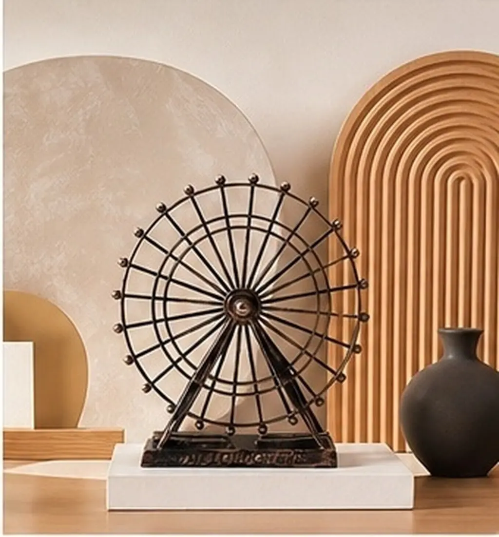 Ferris Wheel Decor Iron Indoor Outdoor Home Ornament Desktop Decoration Creative Sky Wheel Craft
