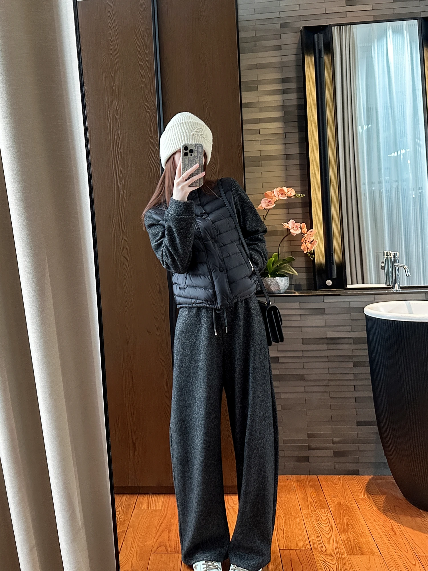 

You See Comfortable Commuter Deep ey Fog Tone Set Ladies Faionable Home Clothes OL Sle Regular Fit White Du down Jaet