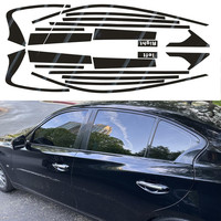 Chrome Delete Blackout Overlay for 2014+ Infiniti Q50 Q50S Sedan Window Trim glossy black
