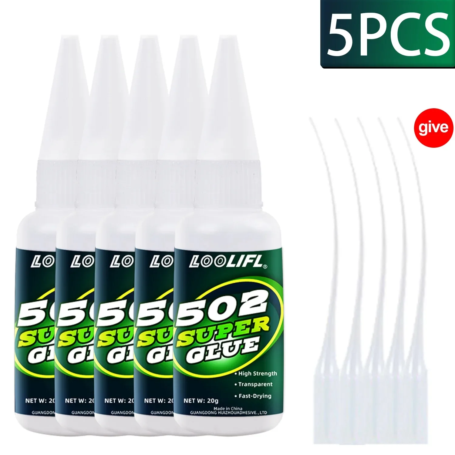 20ml Starker Klebstoff, Schweißkleber, 502 Kleber, Transparent, Schnelltrocknend, Stark, Geeignet für Verschiedene Materialoberflächen: Kunststoff, Glas, Acryl, Metall
