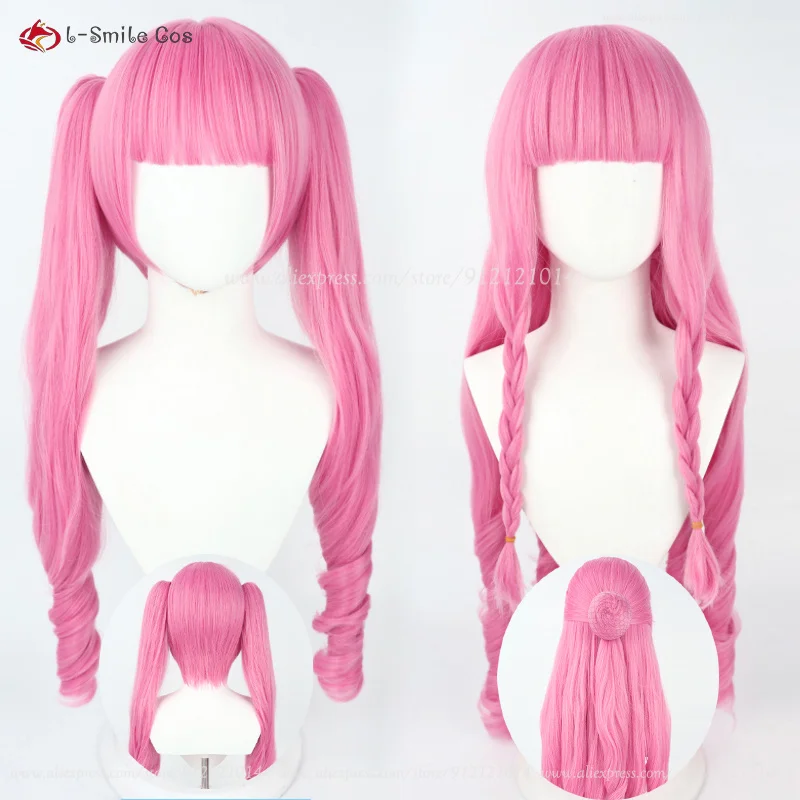 Anime Perona Cosplay Wig 80cm Long Pink Curl Hair Style Perona Wigs Heat Resistant Synthetic Hair Party Woman Wigs + Wig Cap