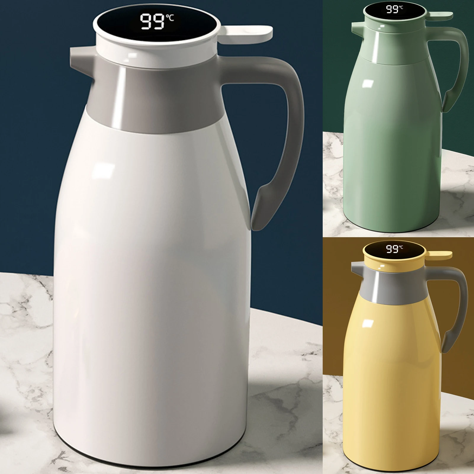 1/2l Insulated Water Bottle With Glass Insulated Liner Large Capacity Vacuum Flasks Kettle Thermal Jug For Home Winter Warm