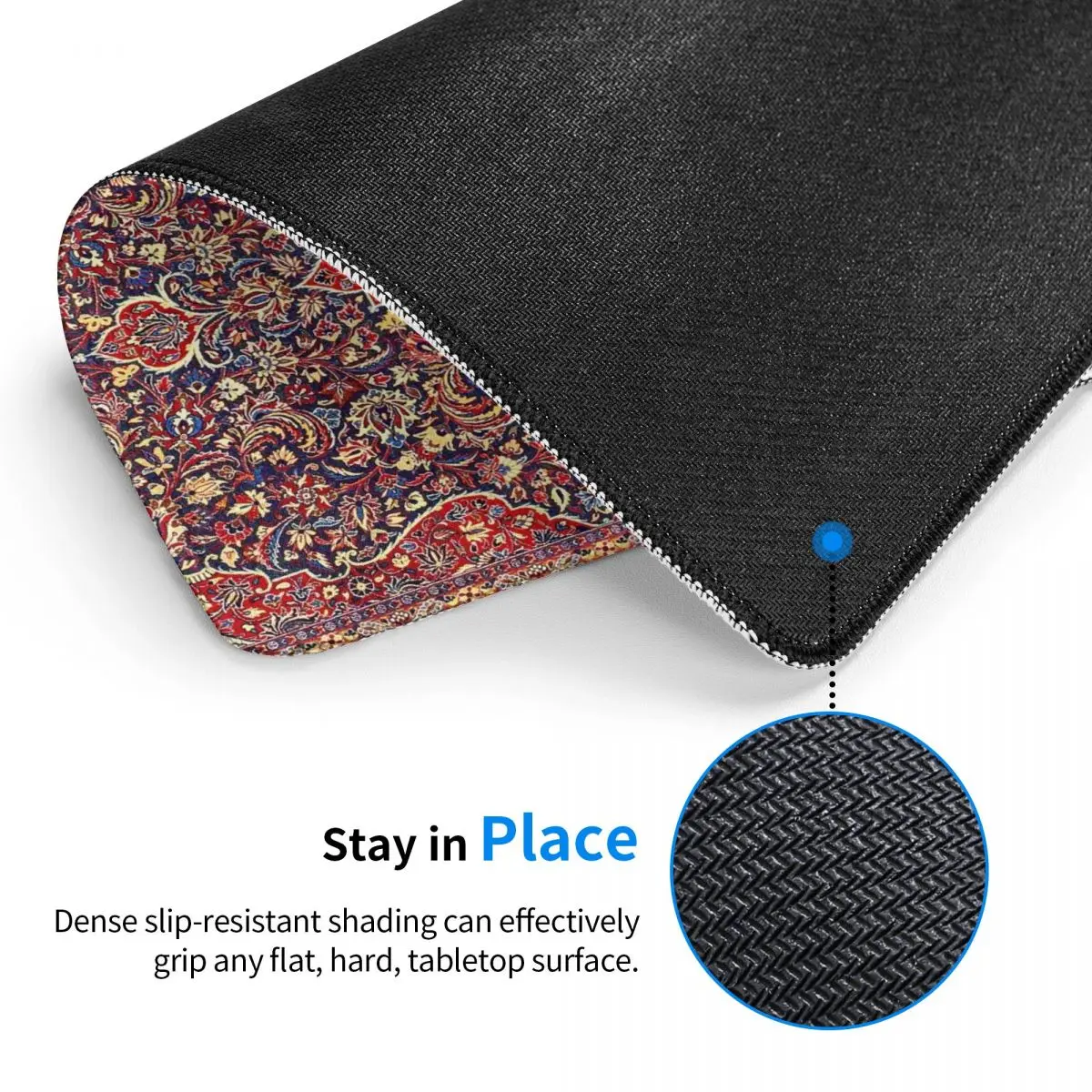 Antique Bohemian Persian Carpet Mouse Pad Non-Slip Rubber Base Gaming Mousepad Accessories Boho Kilim Style Office Desktop Mat