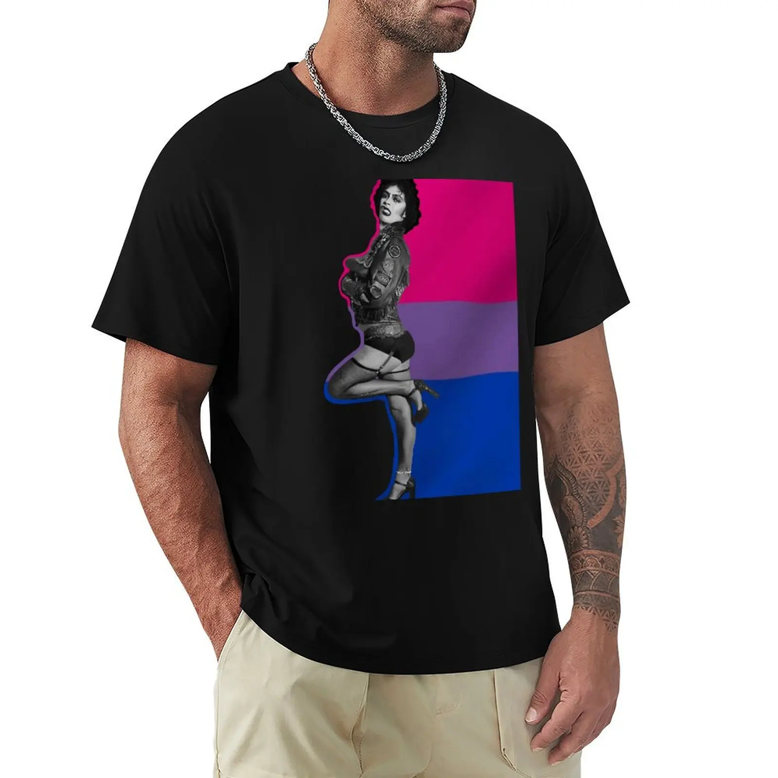 Frank N Furter Bisexual Pride T-Shirt Durable Work Wear T-Shirt