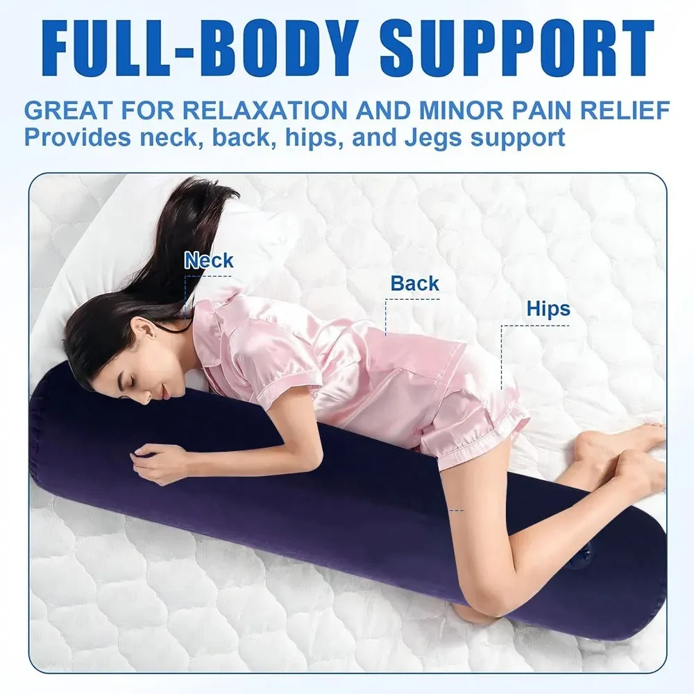Inflatable Cylinder Pillow - Car Neck Pillow, Seat Support, Orthopedic Neck Support for Travel, Office & Home image 5