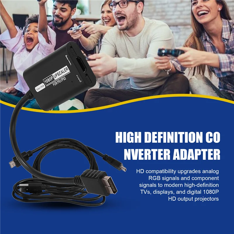 1080P لـ PS1 / PS2 RGBS / YPBPR محول HD عالي الدقة مع مفتاح نسبة 16:9 4:3