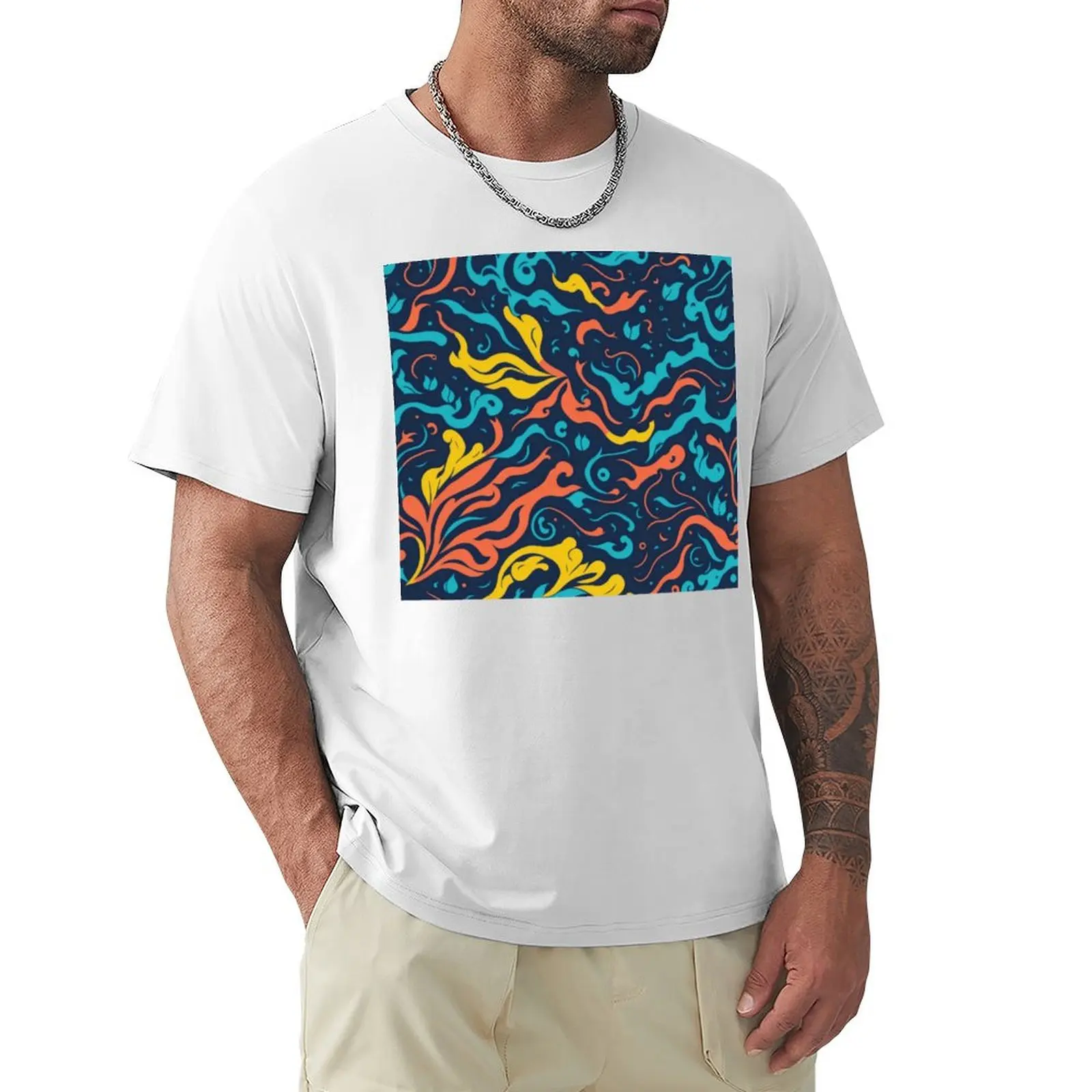 

Light and Refreshing: Water-inspired Seamless Vector Art T-Shirt boys animal print plus size tops Men's clothing