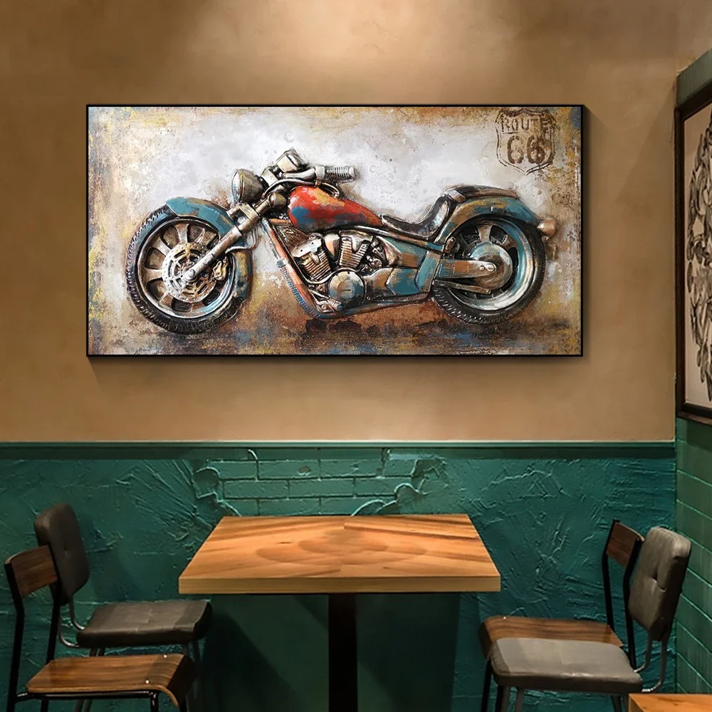 Motorcycle Vintage Canvas Wall Art Posters Picture Home Decor Racing Interior Paintings Personalized Gift Living Room Decoration