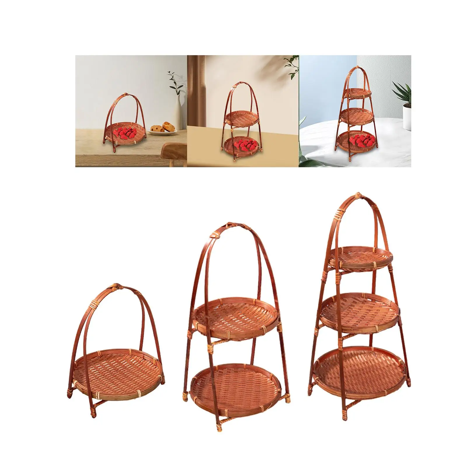 

Бамбуковая плетеная корзина с фруктами, декоративная корзина для еды, органайзер, бамбуковая корзина для хранения для кухни, ресторана, стола, вечеринки, гостиной