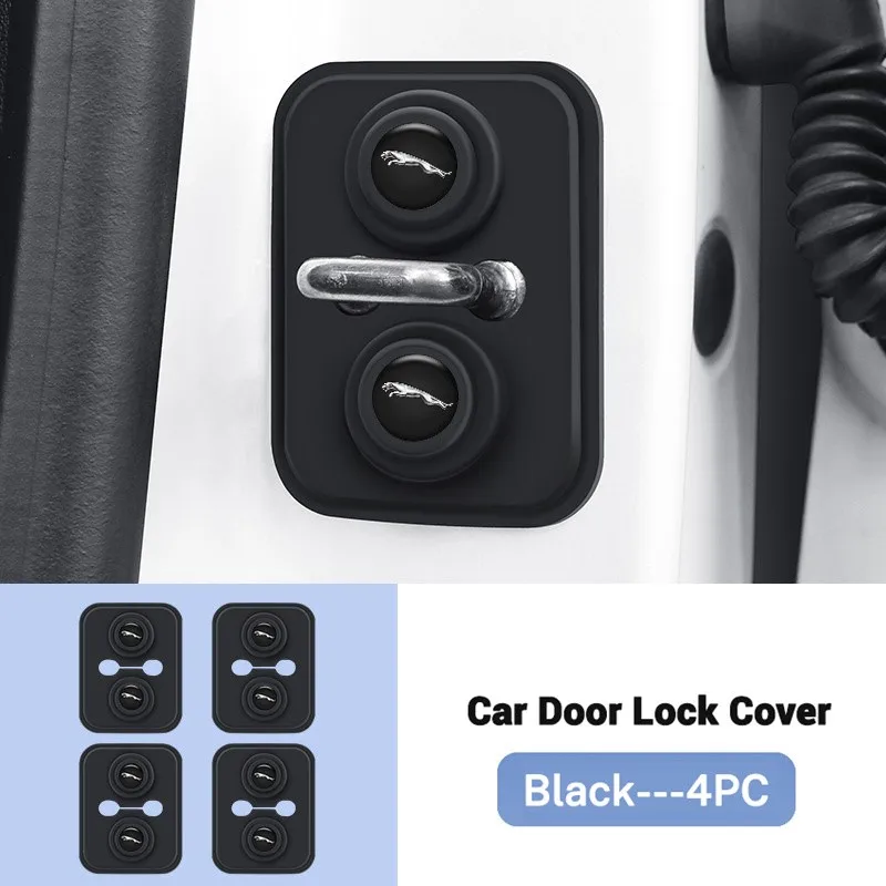 

4pcs Car Door Shock Absorber Door Lock Protector Silicone Car Door Lock Latches Cover Sticker For Jaguar XF XE XJ F-Type F-Pace