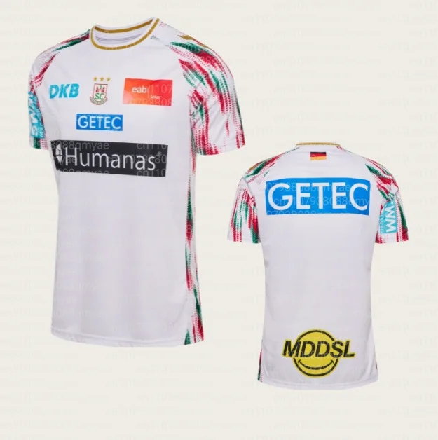 25-26 SC Magdeburg Champions League Heimtrikot Handball Match Jersey Herbst Sport Schnelltrocknend Herren T-Shirt Familien-Partnerlook