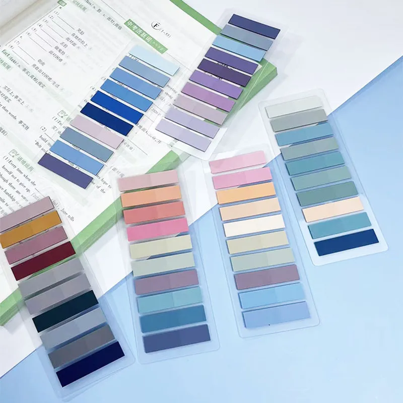 200 Sheet Morandi Transparent Fluorescent Index Tabs PET Arrow Flags Sticky Note for Page Marker Planner Stickers Office School