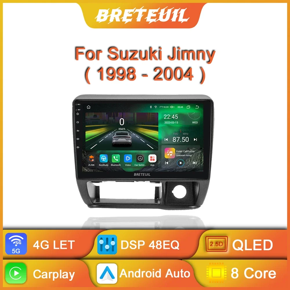 For Suzuki Jimny 1998 - 2004 Car Radio Android Multimedia Player Carplay GPS Navigation QLED Touch Screen Auto Stereo WIFI DSP