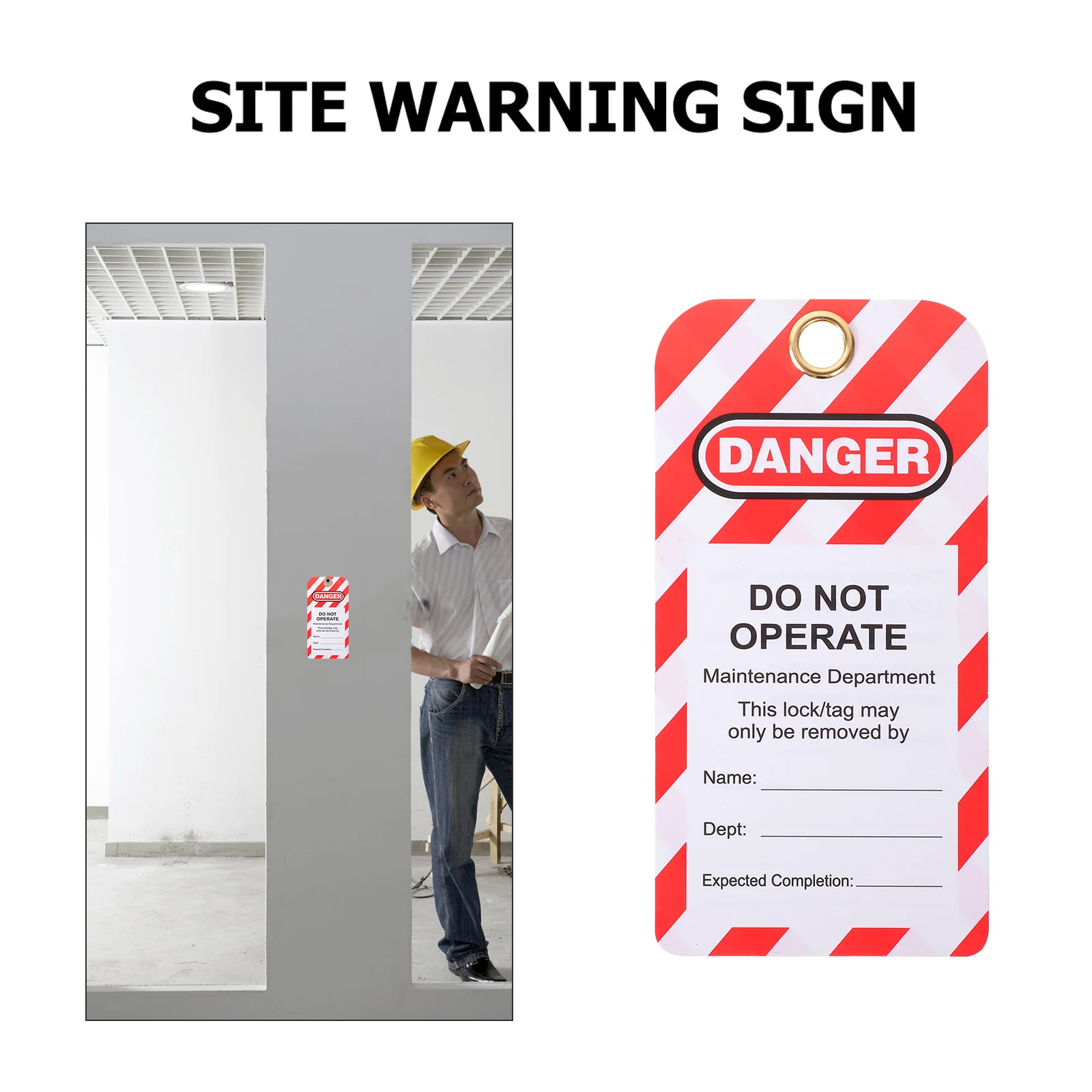 10 Pcs Safety Warning Sign Plastic Lockout Tags for Equipment Repair Do Not Operate