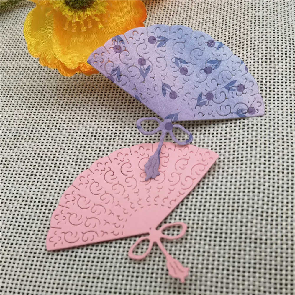 Girls Beautiful Sector Folding Fan Metal Cutting Dies For DIY Scrapbooking Album Embossing Paper Cards Decorative Crafts