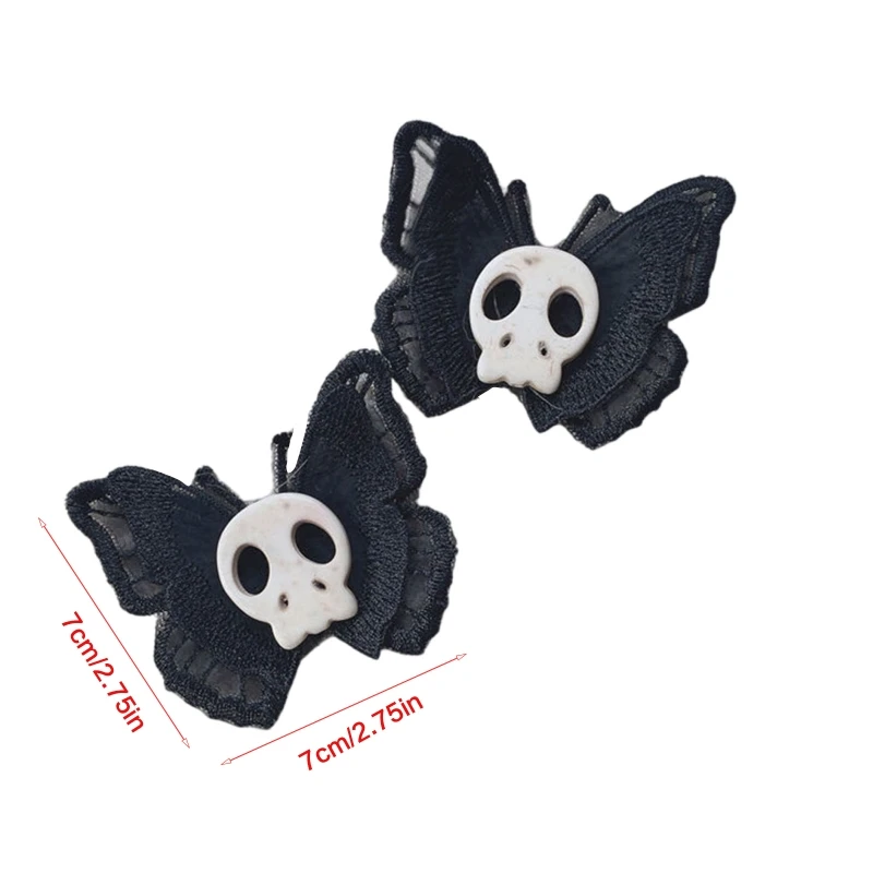 Gothic Steampunk Skull Head Hair Clip Hairpin Angel Butterfly Headdress Hair Accessories for Teenager