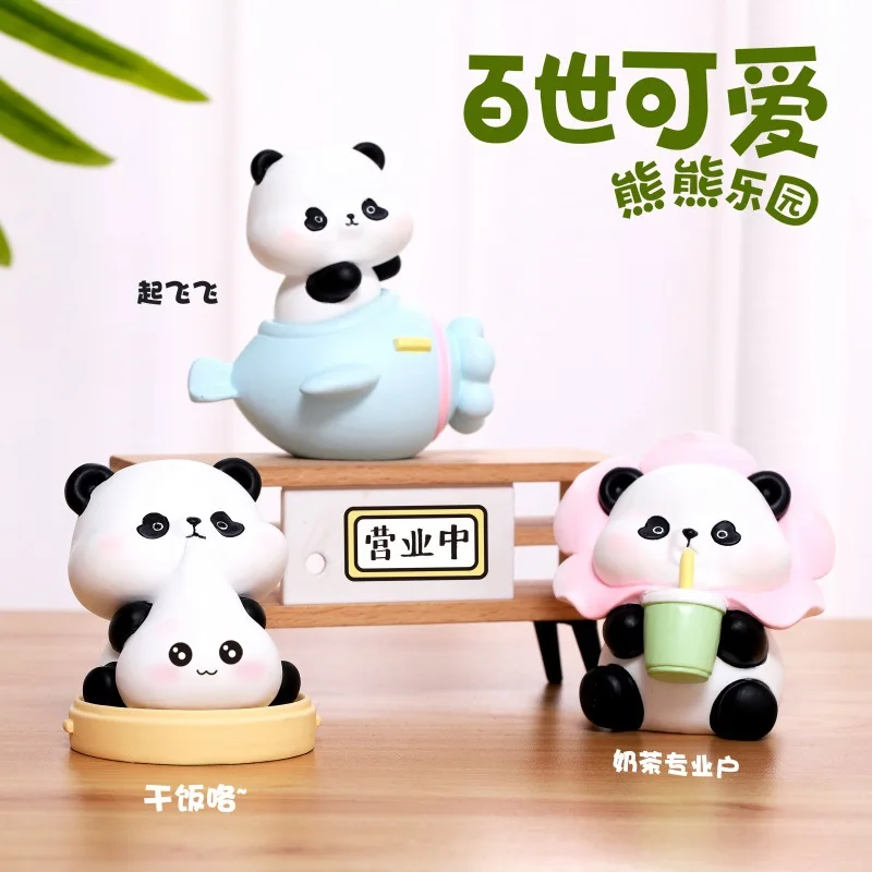 Pepsi Cute Bear Paradise Blind Box Kreative süße Panda-Puppe, handgefertigt, trendiges Geschenk für Mädchen, Kinderspielzeug