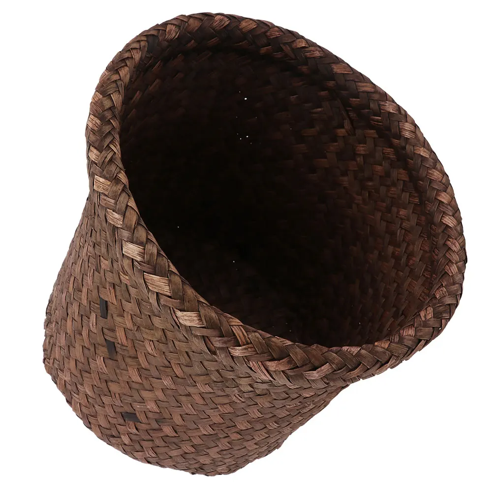 

Seagrass Woven Storage Basket S Size Natural Color Multipurpose Organizer Bathroom Bedroom Decorative Bin Household Garden Use