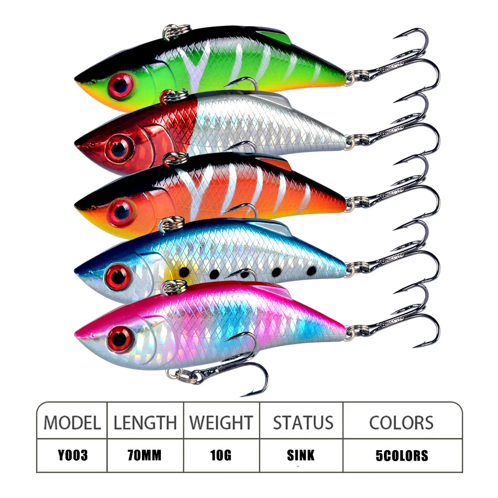 1PCS VIB Fishing Lure Lead Swim Minnow Wobbler Hard Bait 7cm 10g Artificial Crankbait Winter Sea Fishing Bass Diving Swivel Bait