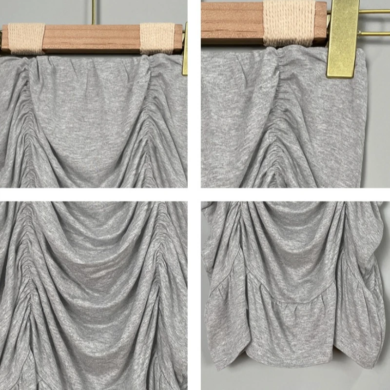 2026 韓国スタイルの新しい女性のクロップドハーフレングススカート夏のファッション痩身年齢軽減スタイルヒップハグフリルスカート