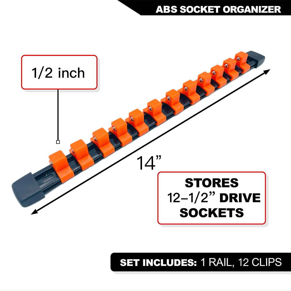 1/4 "3/8" 1/2 "Wrench Houders Rechte Plastic Universele Socket Organizer Rail Beugel Reparatie gereedschap Socket muursleutel Thuis Gereedschap