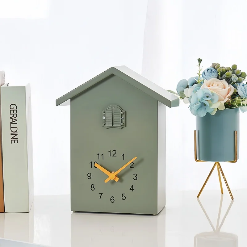 Nordic Style Small House Wall Clock, 10 Inch Cuckoo out of the Window Clock~accurate Time Reporting~T60 Silent Scanning Movement