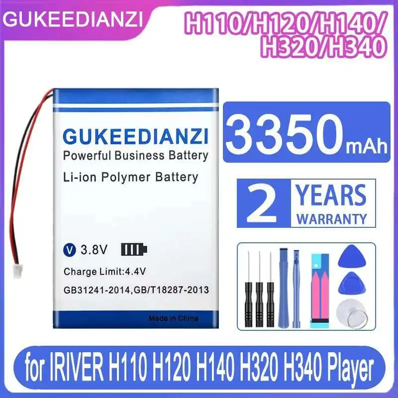 

GUKEEDIANZI Battery 3350mAh for IRIVER H110 H120 H140 H320 H340 Player Batteries + Free Tools