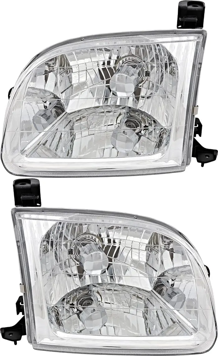 

Compatible with Toyota Tundra Regular and Access Cab Headlights Lamps Set 2000 2001 2002 2003 2004 Halogen Driver and Passenger