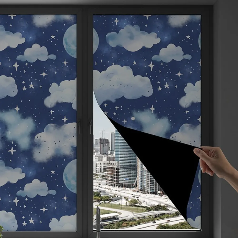 

Thickened Blackout Glass Sticker Anti Light Leakage UV Protection Light Blocking Film Full Blackout Opaque Sticker Apartment