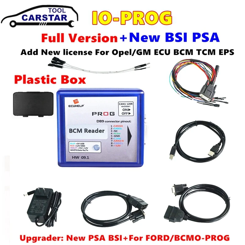 

Newest IO-PROG ECU Programmer BD9 Pinout I/O Terminal IO PROG HW 09.1 K-Line CAN MULTITOOL For OPEL/GM