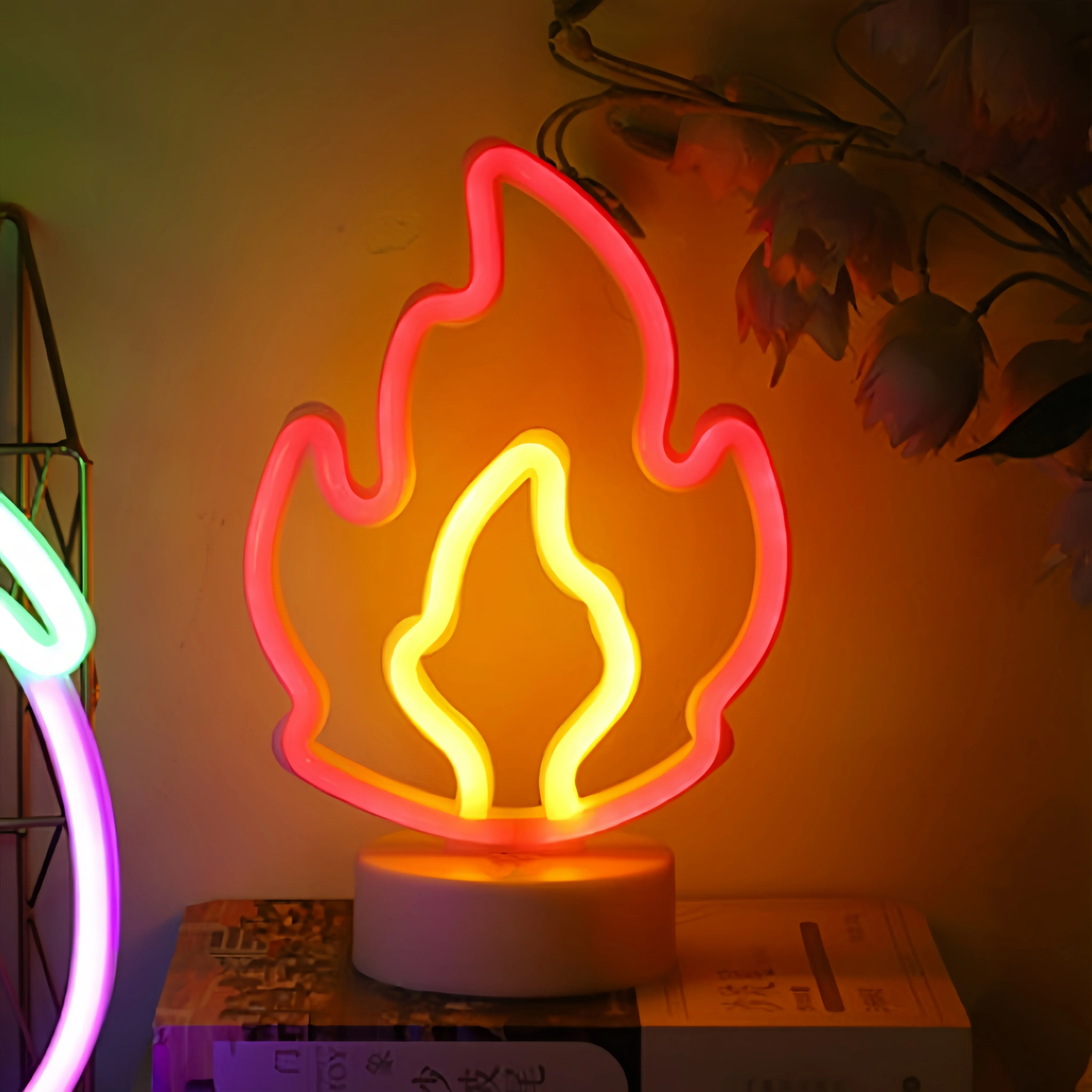 1 pieza, letrero de neón con iluminación decorativa para encimera, USB o 3 pilas AA, adecuado para fiestas navideñas, iluminación del hogar de cocina, luz nocturna para decoración de habitaciones (batería no incluida)