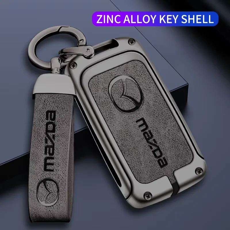 Leather Car Smart Key Case Cover Shell Fob For Mazda 3 Alexa CX-30 CX30 CX4 CX5 CX-5 CX-8 2019 2020 Keychain Auto Accessories