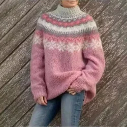Thick Turtleneck Jumpers Women Long Sleeve Sweater Gray Y2k 2025 Autumn Winter Sweaters Pullovers Loose Elegant Long Jumpers