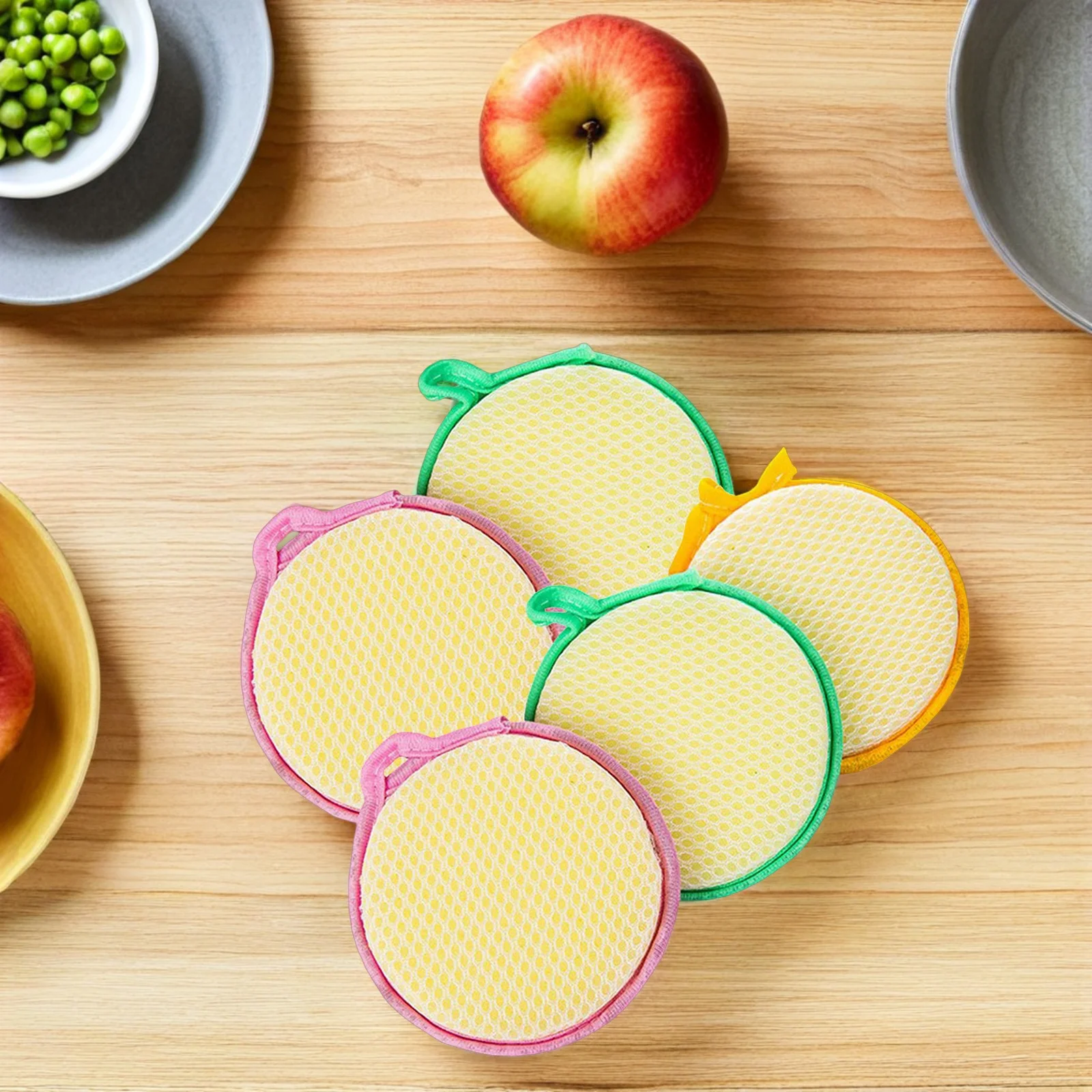 

5Pcs Dual-Surface Kitchen Cleaning Sponge Pads Powerful Scrubbing Dishwashing Sponge Non-Damaging Sink Stove Countertop Scouring