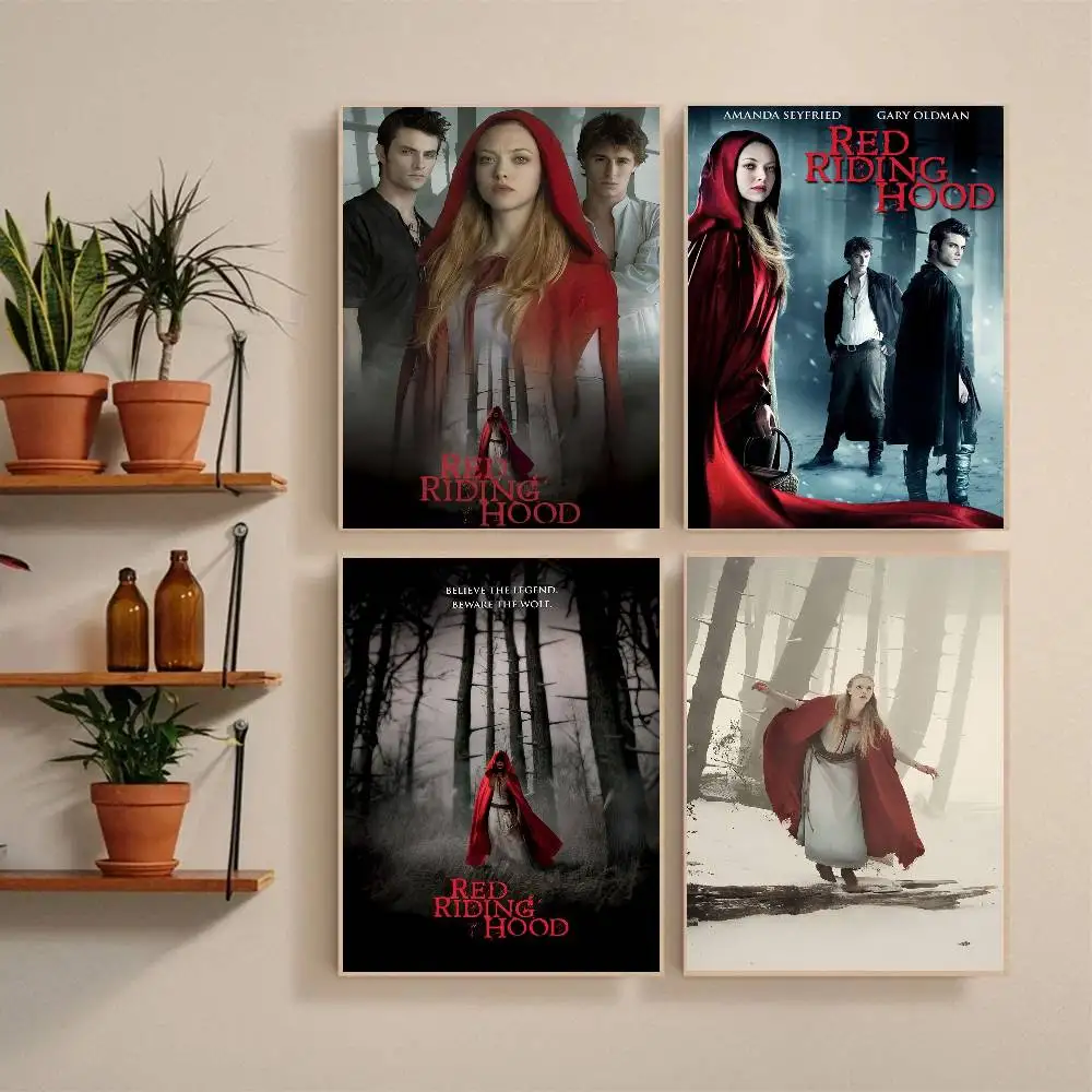 Movie R-red R-iding H-hood  Poster Self-adhesive Art Waterproof Paper Sticker Coffee House Bar Room Wall Decor