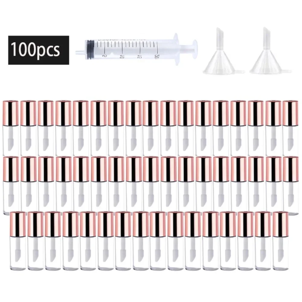 100PCS 1.2ML Protable Mini Lip Gloss Tube Refillable Empty Transparent Lipstick Containers for Women Girls DIY Makeup Wholesale