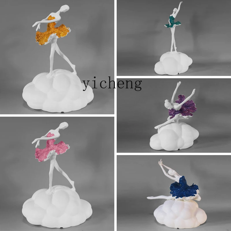 

FY Sandstone Crafts Girl Ballet Figure Sculpture Ornament Living Room Decoration