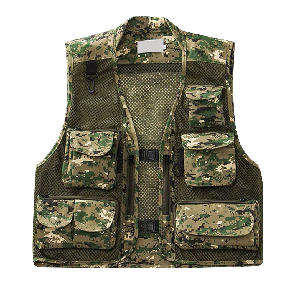 

Men Fishing Vest Multi-Pocket Quick Dry Mesh Vest Outdoor Waistcoat