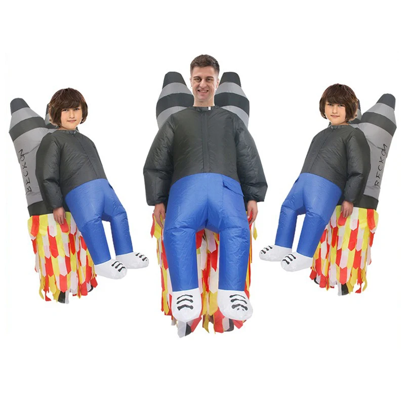 

Birthday Party Rocket Inflatable Suit Halloween Cosplay Performance Costumes Adult Child Parent-child Funny Cartoon Puppet Prop