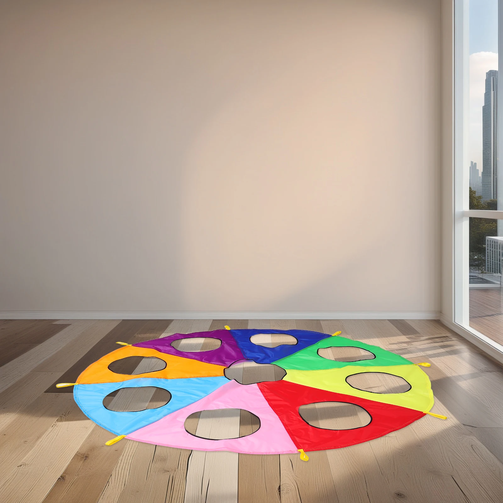 Rainbow Umbrella Kids Parachute Toddler Whack Mole Interactive Toys Fabric Play Outdoor Kindergarten Sensory