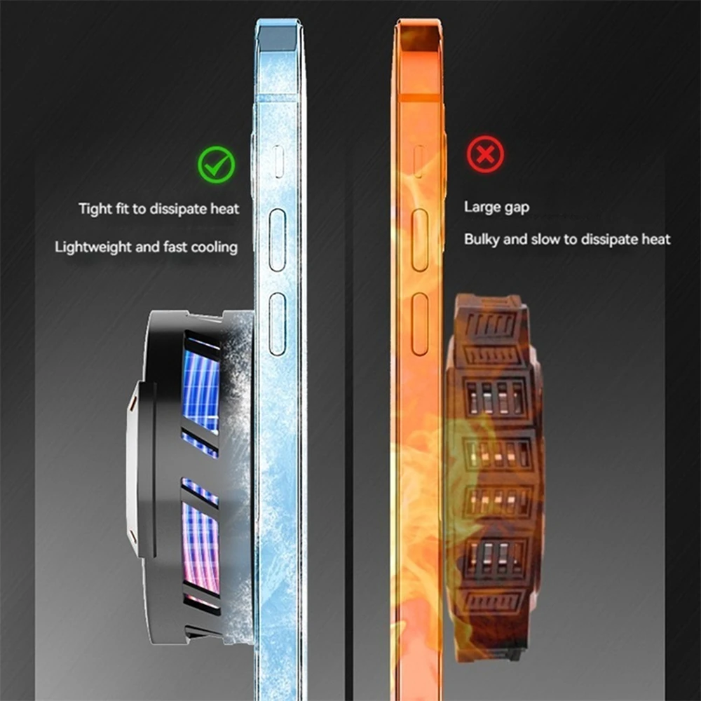 Black/ White Semiconductor Magnetic Phone Radiator Cooler/ Cooler + Back Mounting Clip Buckle Kits Universal Phone Cooling Fan