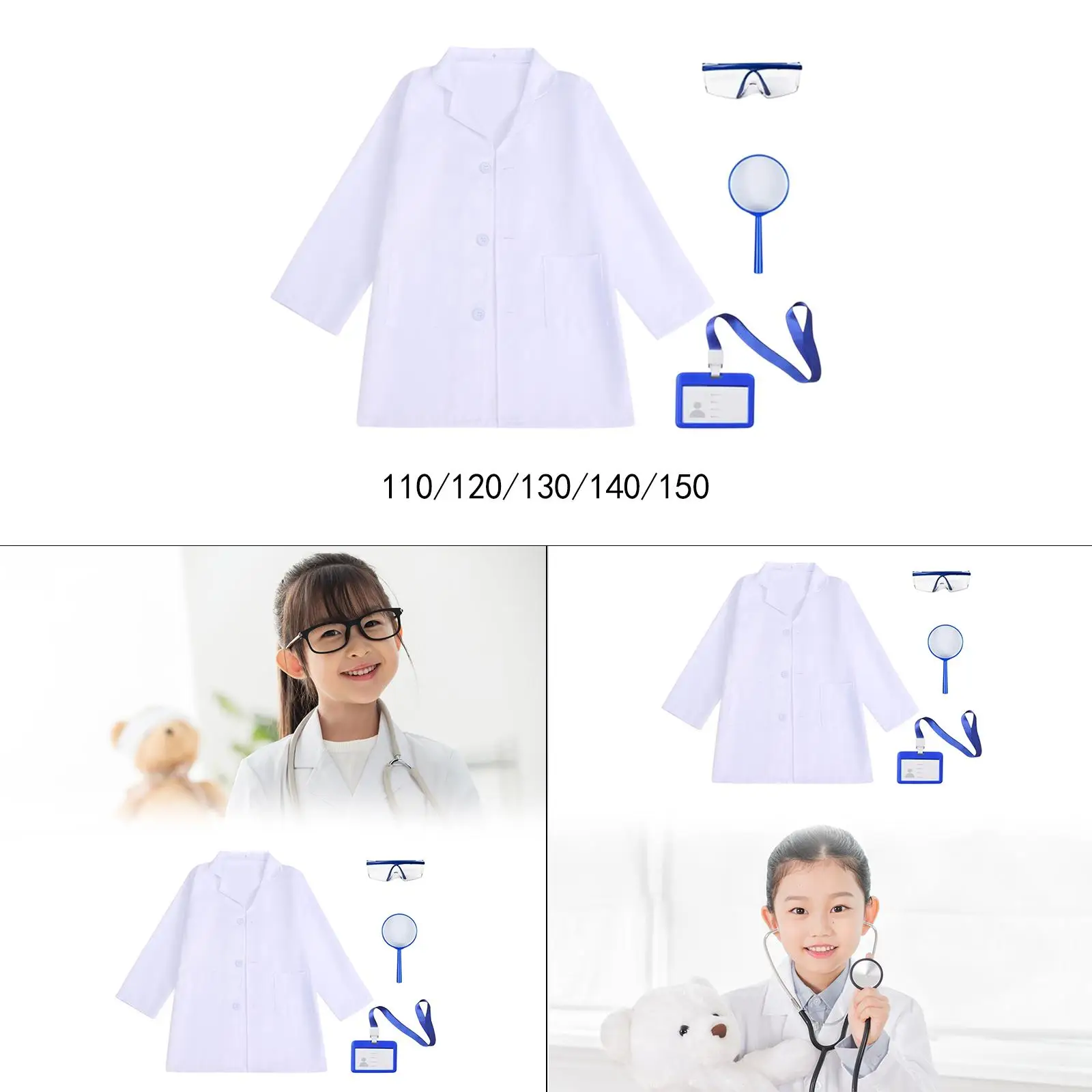 

Kids Nurse Coat Funny Halloween Doctor Costume for Ages 4-6 Years Boys Girls
