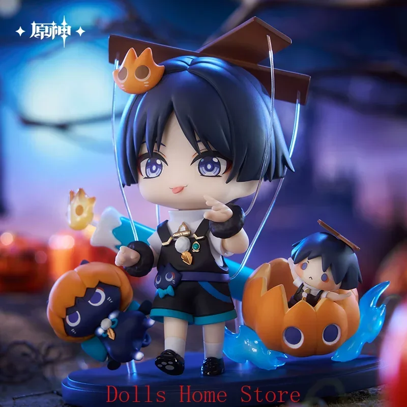 

MiHoYo Genuine Wanderer Halloween Figure Genshin Impact Q version Scaramouche Wanderer Garage Kits Cosplay Model Birthday Gift